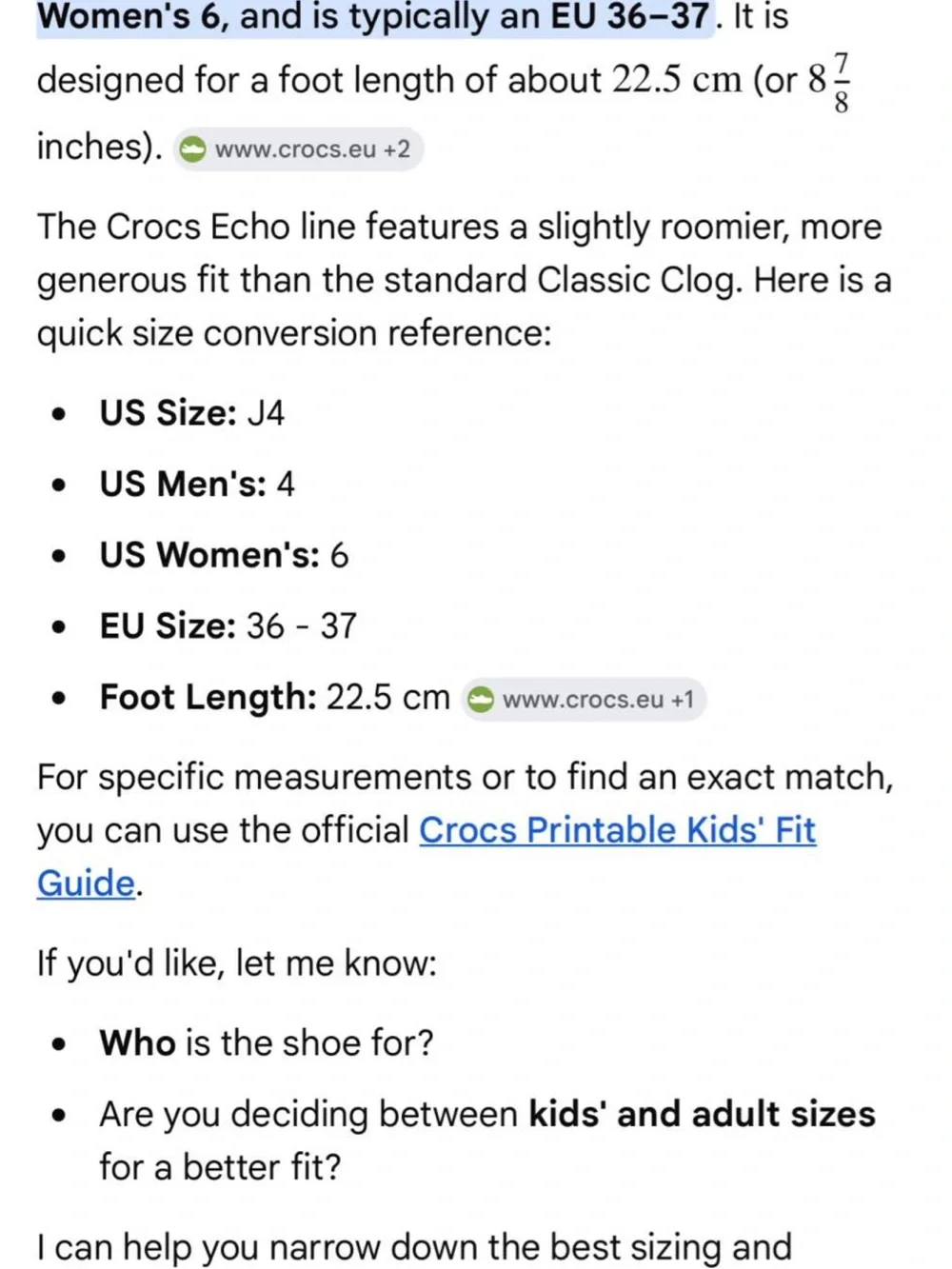 Echo crocs